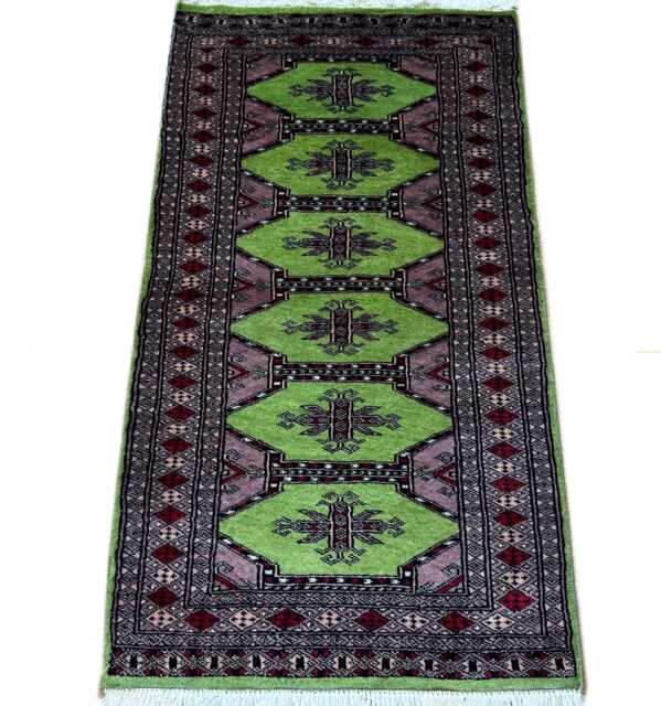 2x4 Pistachio Green Bokhara Rug - 0.60x1.20 Bedroom Luxury Area Turkish Fine Quality Afghan - image 1