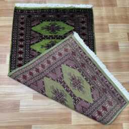 2x4 Pistachio Green Bokhara Rug - 0.60x1.20 Bedroom Luxury Area Turkish Fine Quality Afghan - thumbnail 4
