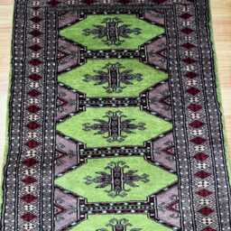 2x4 Pistachio Green Bokhara Rug - 0.60x1.20 Bedroom Luxury Area Turkish Fine Quality Afghan - thumbnail 3