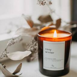 Cosy Winter Christmas Candle Natural Soy Festive Gift For Her Cinnamon Holiday Decor Secret Santa - thumbnail 2
