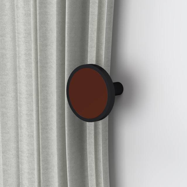 Solid Brass Curtain Tie Backs, Black With Leather Insert, Pair - image 1