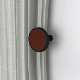 Solid Brass Curtain Tie Backs, Black With Leather Insert, Pair - thumbnail 1