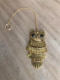 Owl Wall Decor, Housewarming Gift, Animal Wall Evil Eye Home Protection, Metaphysical Stone, Owl Charm, Boho Hanging, Bird Decor - thumbnail 3