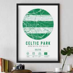Celtic Park Map Print - Prints & Frames Available Stadium Artwork Gift Bhoys Fan Present For Him Dad Brother Grandad Christmas - thumbnail 2