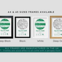 Celtic Park Map Print - Prints & Frames Available Stadium Artwork Gift Bhoys Fan Present For Him Dad Brother Grandad Christmas - thumbnail 3