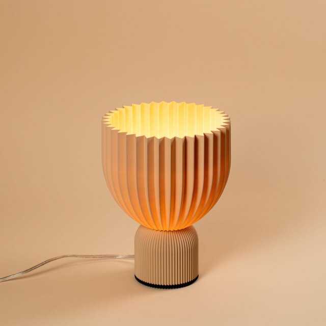 Lamp ?? Beige Minimalist Modern Lamp 3D Printed Made Of Bioplastic - image 1