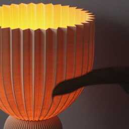 Lamp ?? Beige Minimalist Modern Lamp 3D Printed Made Of Bioplastic - thumbnail 2