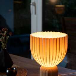 Lamp ?? Beige Minimalist Modern Lamp 3D Printed Made Of Bioplastic - thumbnail 3