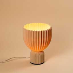 Lamp ?? Beige Minimalist Modern Lamp 3D Printed Made Of Bioplastic - thumbnail 1