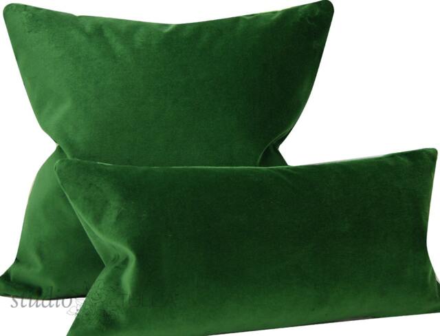 Emerald Velvet Pillow Cover, Decorative Emerald, Studio Tullia, Made To Order - image 1