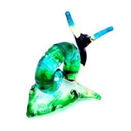 Hand Blown Glass Miniature Snail Little Animal Blue Green Black Figurine Tiny Statue Decoration Collectible Small Craft Painted Figure Deco - thumbnail 3