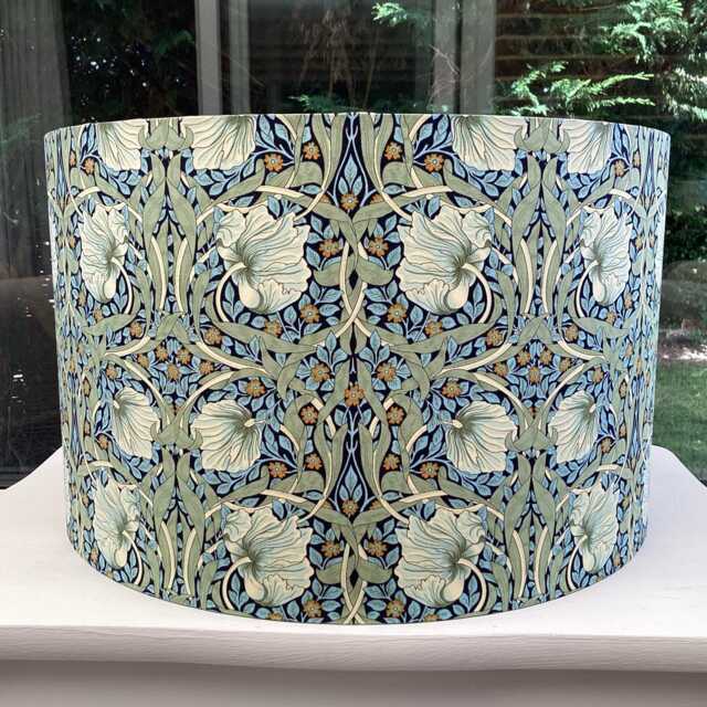 Handmade William Morris Pimpernel Lampshade, Aubergine Floral Drum Shade