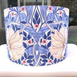 Handmade William Morris Pimpernel Lampshade, Aubergine Floral Drum Shade - thumbnail 3