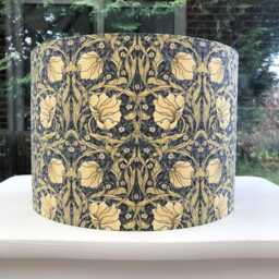 Handmade William Morris Pimpernel Lampshade, Aubergine Floral Drum Shade - thumbnail 2