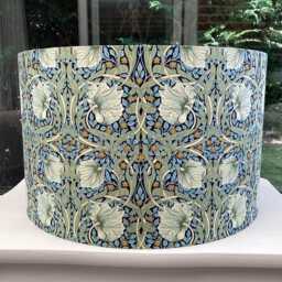 Handmade William Morris Pimpernel Lampshade, Aubergine Floral Drum Shade