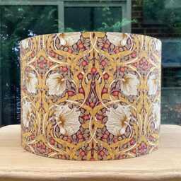 Handmade William Morris Pimpernel Lampshade, Aubergine Floral Drum Shade - thumbnail 4