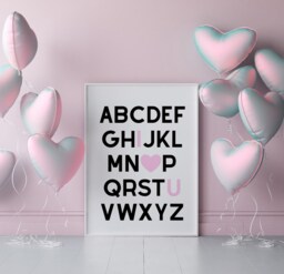 Alphabet Print - I Love You Quote Prints Gift - thumbnail 1