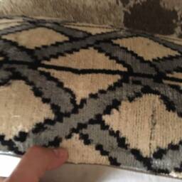 Handwoven Ikat Velvet Pillow Cover Silver Geo Silk Cushion - thumbnail 2