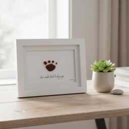 Framed Sea Glass Paw Print Art Dog Lover Gift