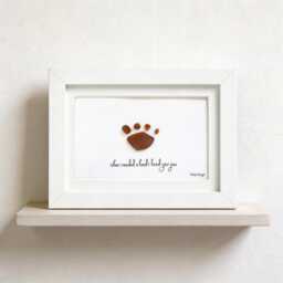 Framed Sea Glass Paw Print Art Dog Lover Gift - thumbnail 3