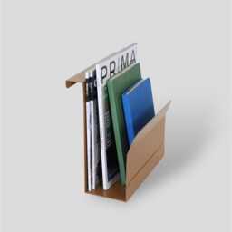 Brown Metal Desk Organizer, Modern Magazine Holder, Paper Stand, Vertical File Organizer, Tall Desktop Organizer