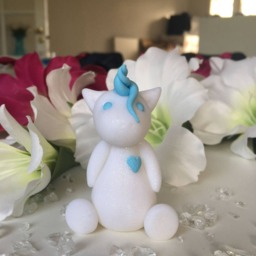 White Glitter Unicorn With Aqua Details - thumbnail 2