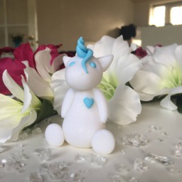 White Glitter Unicorn With Aqua Details - thumbnail 1