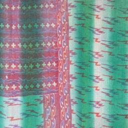 Sale Kantha Throw - Black With Turquoise & Stone Floral Patterns. Reverse Multicoloured. Unique/One Of A Kind/Vintage/Boho - thumbnail 4