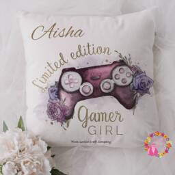 Gamer, Gamer Gift, Girl Personalised Cushion, Gaming For Girl, Birthday Gift Girl Gamer, Limited Edition - thumbnail 3