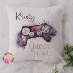 Gamer, Gamer Gift, Girl Personalised Cushion, Gaming For Girl, Birthday Gift Girl Gamer, Limited Edition - thumbnail 4