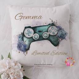 Gamer, Gamer Gift, Girl Personalised Cushion, Gaming For Girl, Birthday Gift Girl Gamer, Limited Edition - thumbnail 2