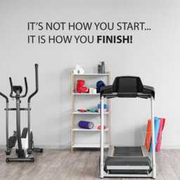 Inspirational Quote, Gym Wall Decal, It's Not How You Start... It Is Finish Fitness Sticker Sign, 233 - thumbnail 3