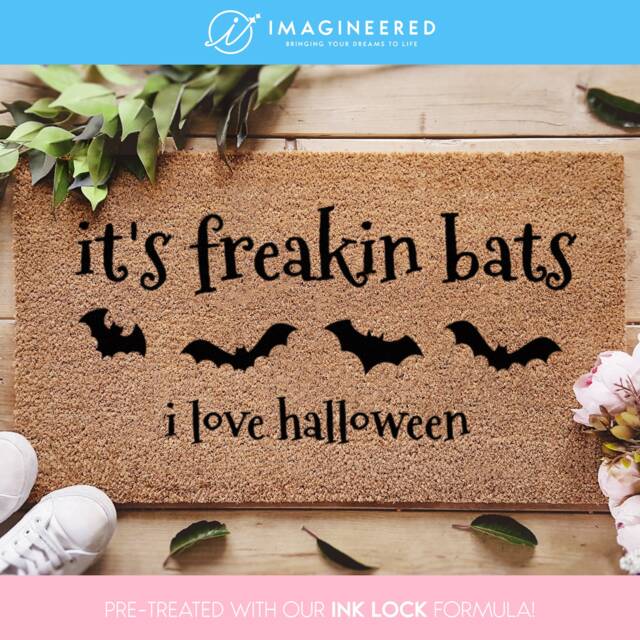 It's Freakin' Bats - Its Freakin I Love Halloween Doormat - Funny Meme Welcome Mat Decor - image 1