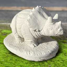 Concrete Triceratops Statue Stone Dinosaur Ornament Prehistoric Creature Sculpture Outdoor Wild Animal Decor Jurassic Figurine For Home - thumbnail 1