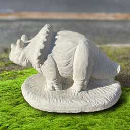 Concrete Triceratops Statue Stone Dinosaur Ornament Prehistoric Creature Sculpture Outdoor Wild Animal Decor Jurassic Figurine For Home - thumbnail 3