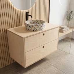 Floating Birch Plywood Bathroom Vanity - thumbnail 4
