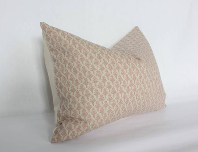 Lumbar Pillow Cover, Floral Throw Blush, Blush Pink Pillow, Light - Lotus - image 1