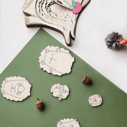 Hand Painted Wooden Hedgehog Puzzle Montessori Counting Multi-Layer Shape Educational Toy Animal Sorting - thumbnail 4