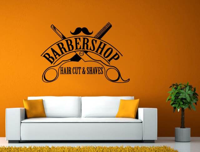 Barbershop Haircut Shaves Hair Shop Salon Style Fashion Room Wall Sticker Decal Vinyl Mural Decor Art L2450 - image 1