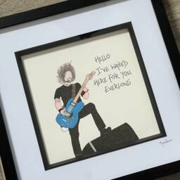 Dave Grohl Foo Fighters Hand Drawn Original Framed Artwork With Lyrics From The Song Everlong - thumbnail 2