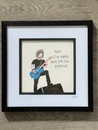 Dave Grohl Foo Fighters Hand Drawn Original Framed Artwork With Lyrics From The Song Everlong - thumbnail 1