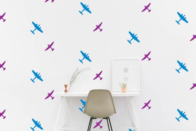 Airplane Wall Decal War Pattern Ww2 Sticker Kids Room Military Wall Nursery Bedroom Wallpaper Vinyl Decals Home Decor Stickers - image 1