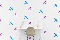 Airplane Wall Decal War Pattern Ww2 Sticker Kids Room Military Wall Nursery Bedroom Wallpaper Vinyl Decals Home Decor Stickers - thumbnail 1