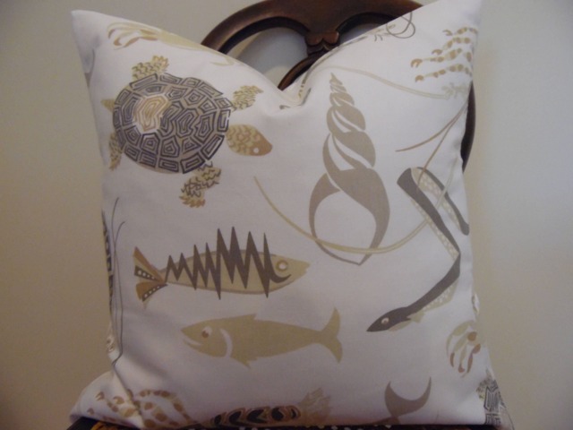 Sea Life Pillow Cover Cotton Ocean Toss - image 1