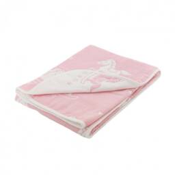 Personalised Rocking Horse Reversible Baby Blanket, Embroidered, Personalized Baby Gift, Grey, Blue, Pink - thumbnail 4