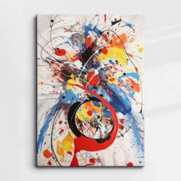 Colourful Paint Splash Abstract Oil Painting Style Wall Art, Framed Canvas Poster Print, Home Kitchen Office Room Decor, Gifts - thumbnail 3