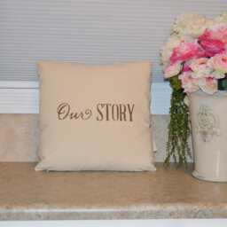 "Shabby, Romantic, Script Pillow Cover 18"" X 18" - thumbnail 4
