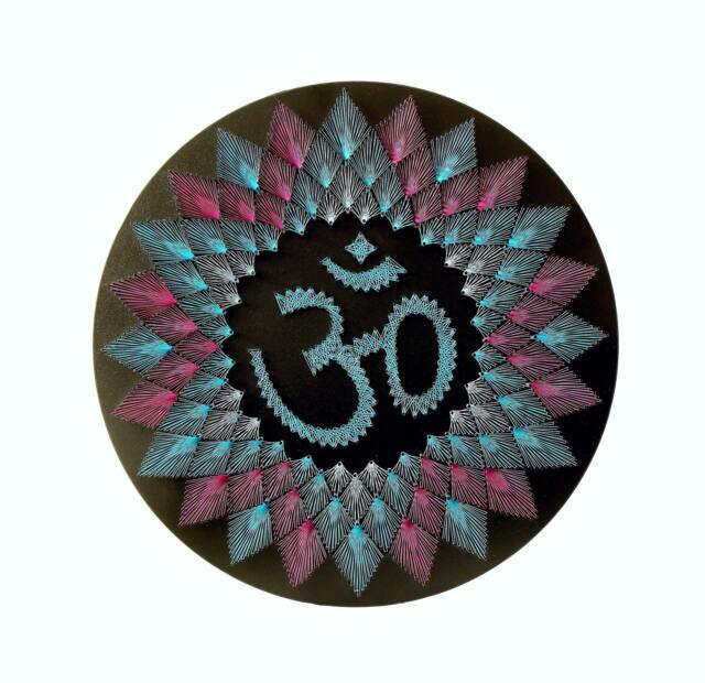string Art Mandala Om Sahasrara Yoga Design Sacred Geometry Meditation Wall Home Decor D??cor Mandala Zen 3D New Age Yoga - image 1
