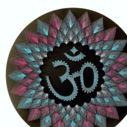string Art Mandala Om Sahasrara Yoga Design Sacred Geometry Meditation Wall Home Decor D??cor Mandala Zen 3D New Age Yoga - thumbnail 2