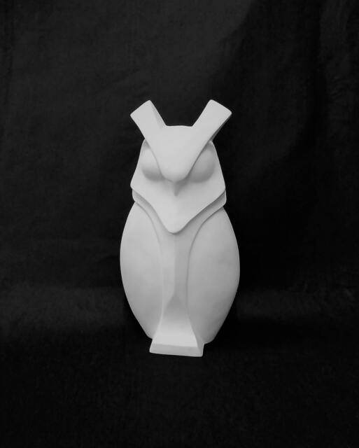 stylized Sculptural Work Depicting An Owl - image 1